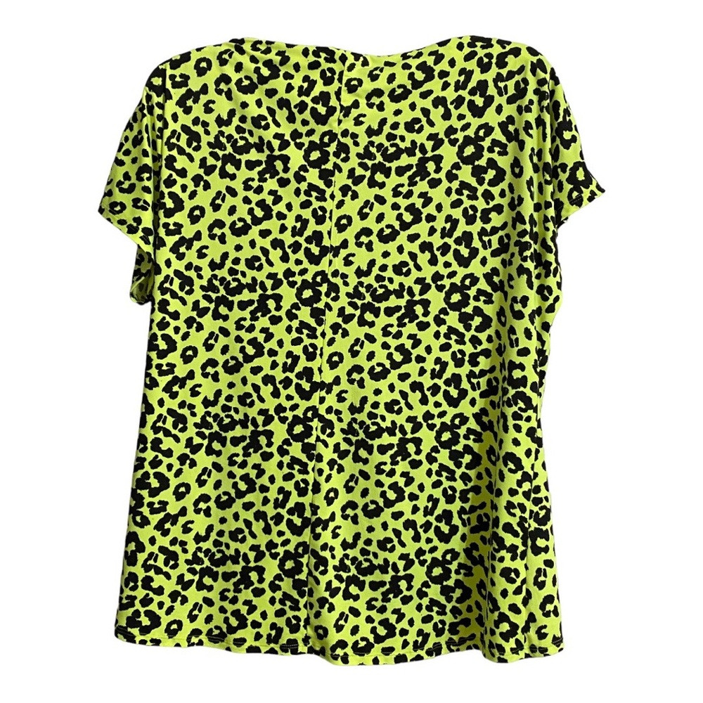 ODDY Lime Green & Black Animal Print Top - Picture 4 of 7